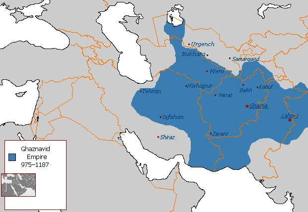 Gazneliler Devletinin sınırları hindistandan orta iran ve orta asya sınırlarına dayanan geniş topraklara sahiptir.